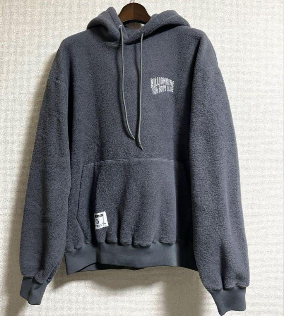BILLIONAIRE BOYS CLUB ロゴ刺繍　ボア　フリースパーカー