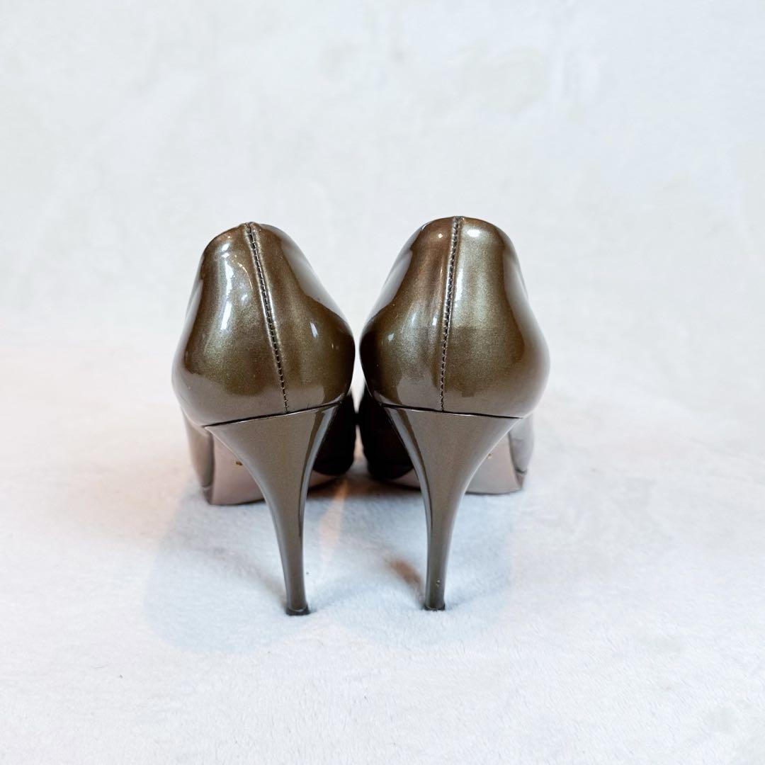 PRADA プラダ エナメル パンプス ハイヒール ブラウン 24.5cm