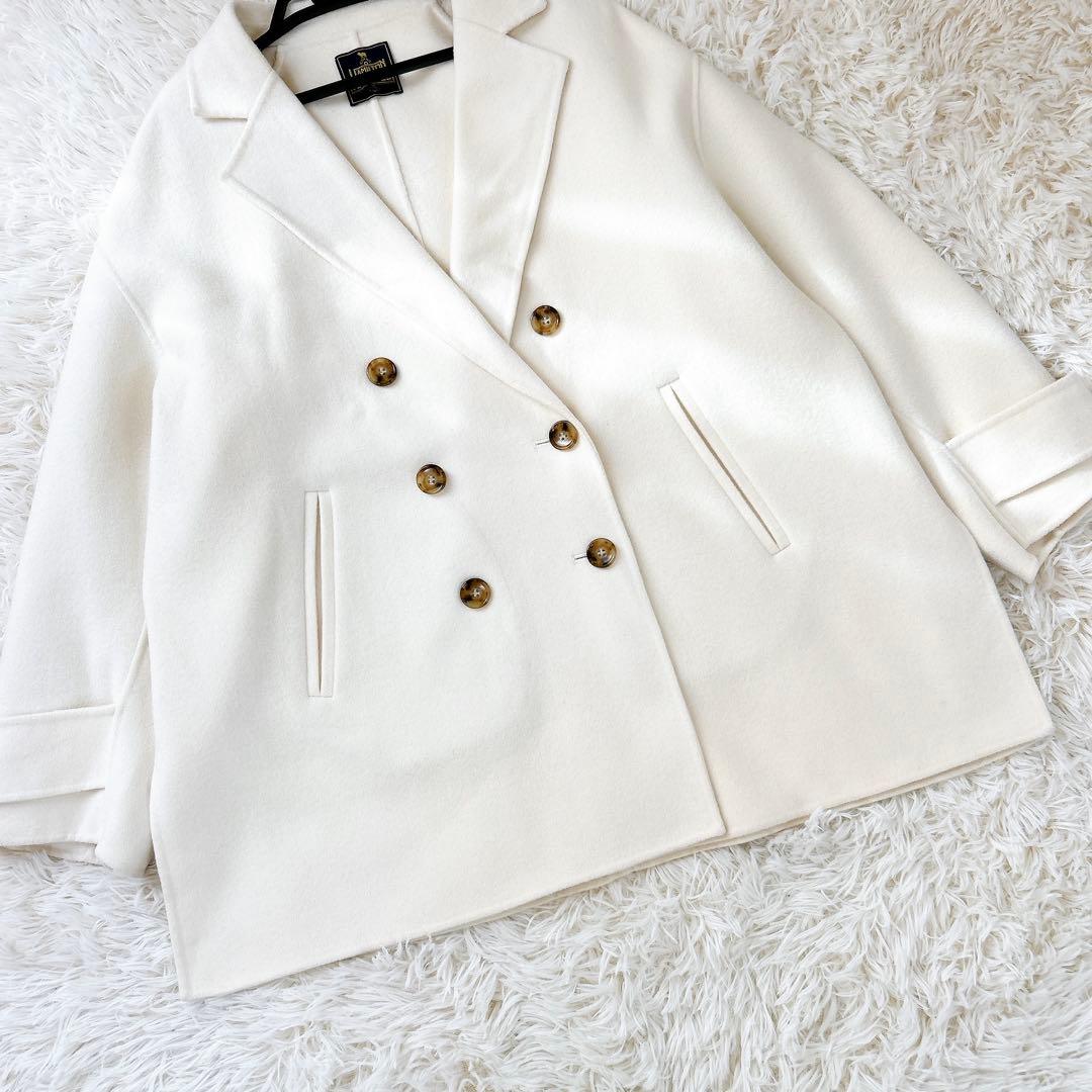 極美品✨シップス ハミルトンウール ダブル テーラードリバーコート ホワイト M 極美品✨シップス ハミルトンウール ダブル テーラードリバーコート ホワイト M