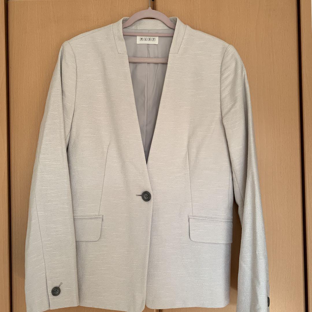 プラステ スラブストレッチカラーレスジャケットパンツセット