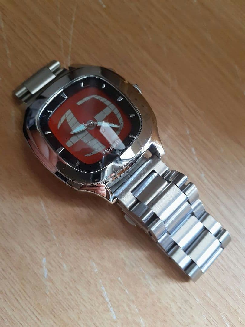 本物 フォッシル FOSSIL BIG TIC メンズ 赤盤面 腕時計 本物 フォッシル FOSSIL BIG TIC メンズ 赤文字盤 腕時計