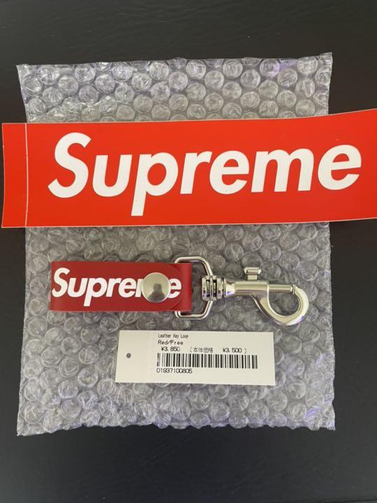 supreme レザー　キーホルダー　本革　ノースフェイス