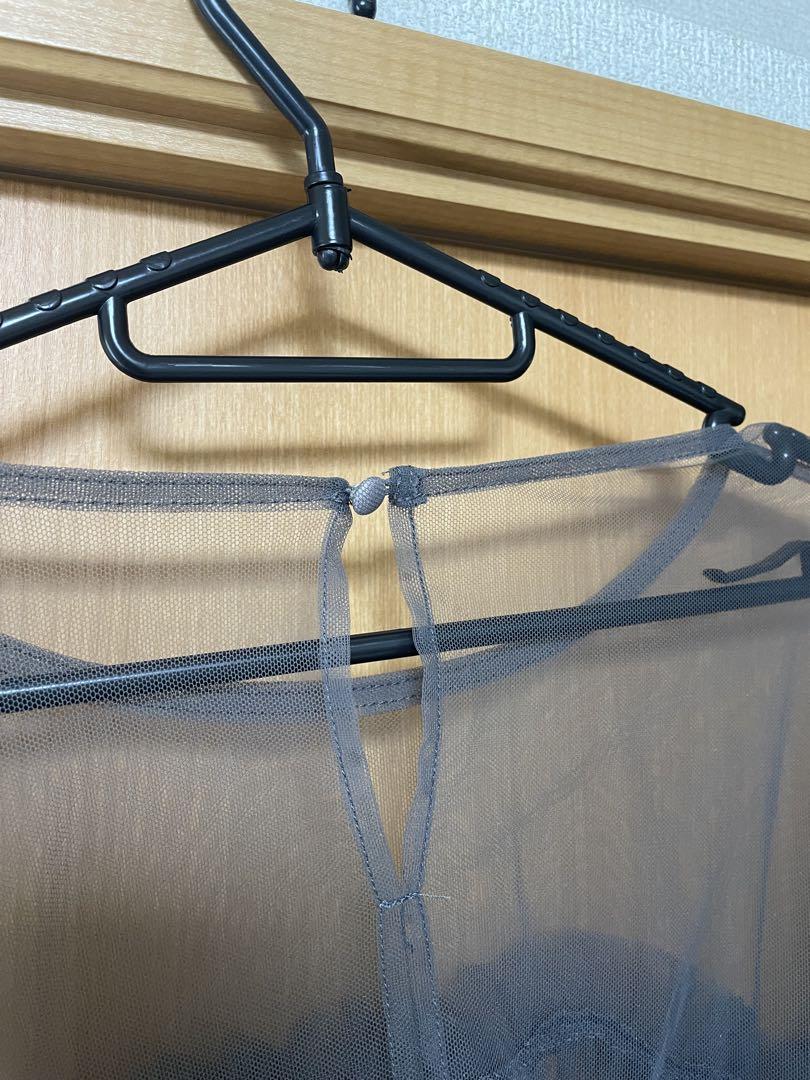 ANDRESD decorative tulle tops チャコール