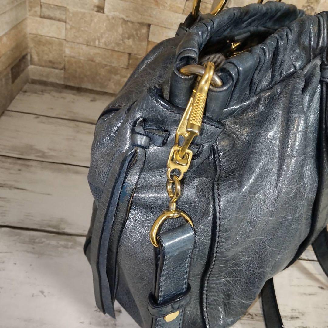 ☆格安・白タグ付☆miu miu VITELLO LUX 2wayギャザーバッグ