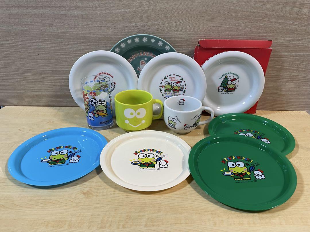 ロ１　けろけろけろっぴお皿プレートプラ皿カエルマグカップ顔マグカップグラス