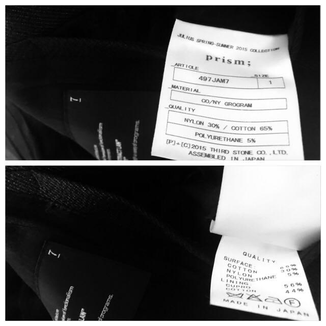 JULIUS SS15 size1 黒 BDUgp-m53569481586 ユリウス テーラードジャケット コート 通販正規品