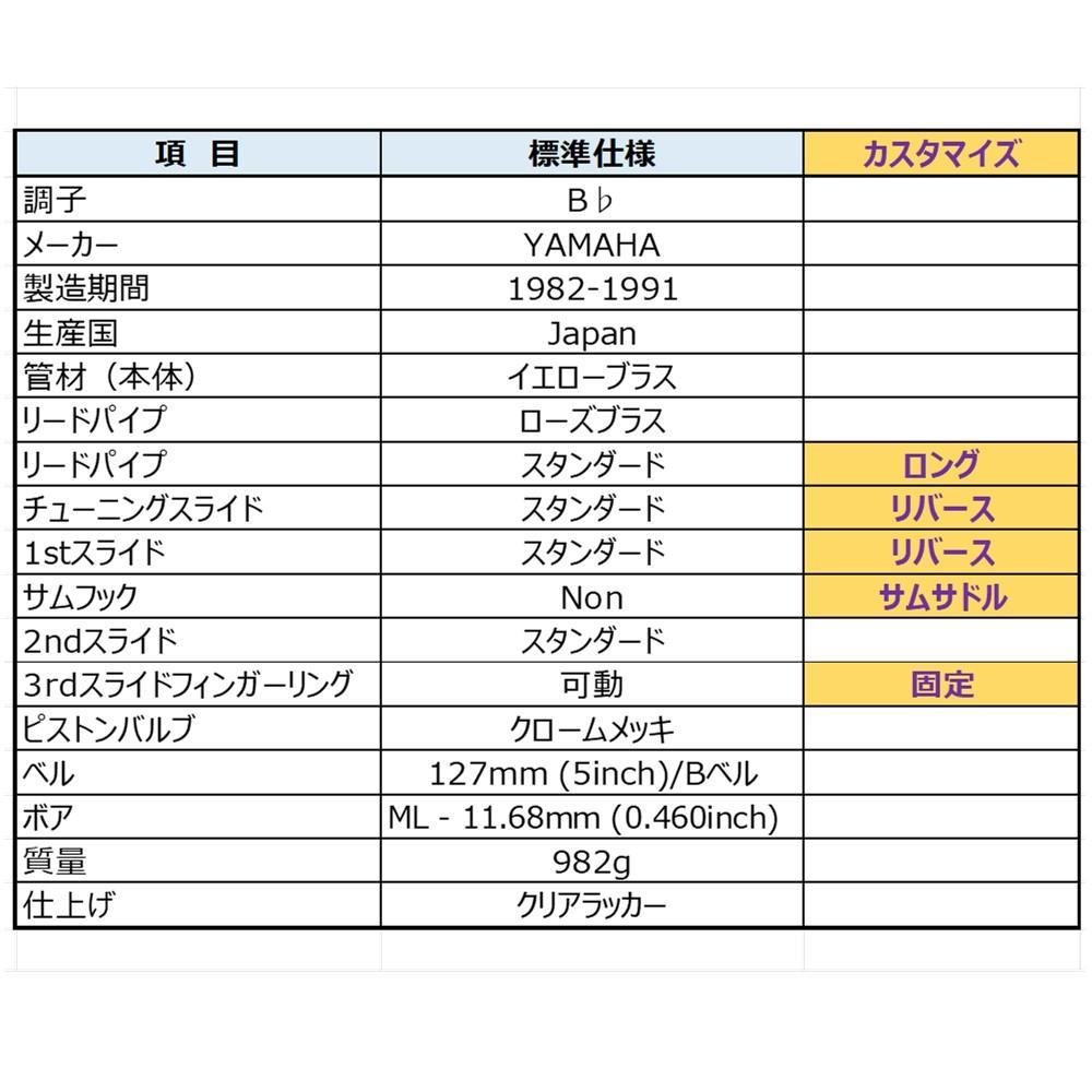 YAMAHA YTR-2321 シルキースタイル アトリエ・カスタムモデル