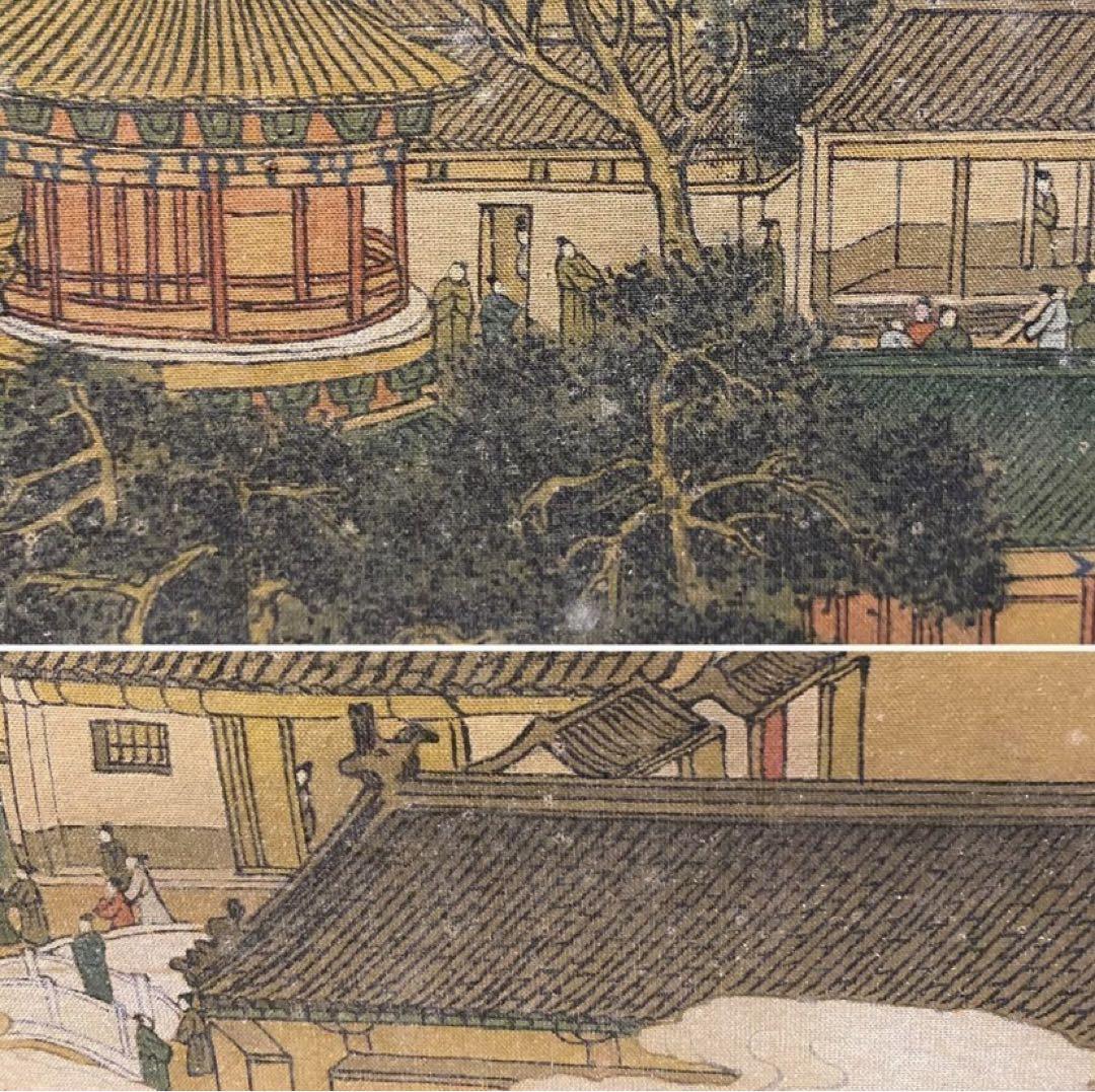 中国　掛軸　『張大千・山水人物図』絹本　真作　肉筆　中国古美術　アンティーク