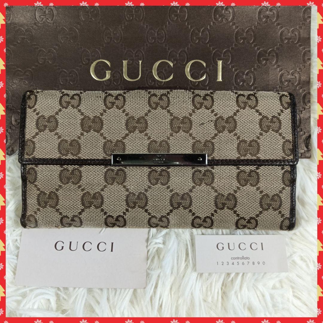 GUCCI】グッチ 長財布 財布 GGキャンバス Wホック ✨ - メルカリ