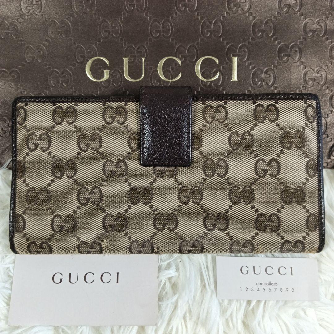 GUCCI】グッチ 長財布 財布 GGキャンバス Wホック ✨ - メルカリ