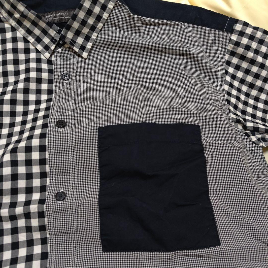 NANO UNIVERSE 半袖チェックシャツ NANO UNIVERSE 半袖チェックシャツ