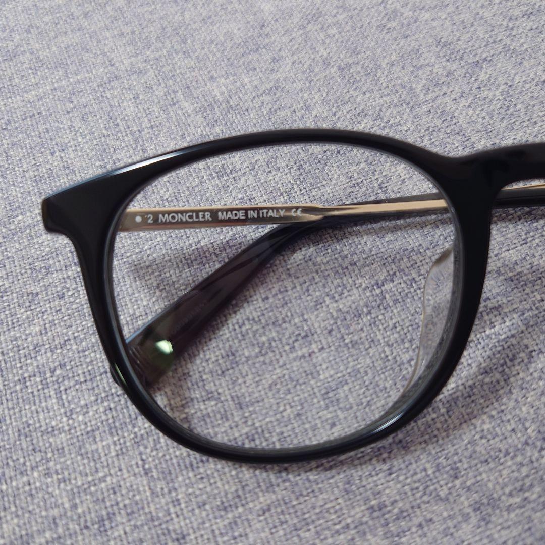 【新品未使用】MONCLER☆ブラックメガネフレーム☆ボストン型