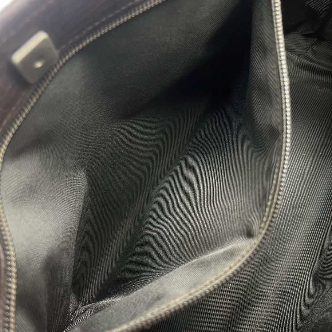 GUCCI PVC レザー GG トートバッグ 肩掛け ロゴ ブラウン