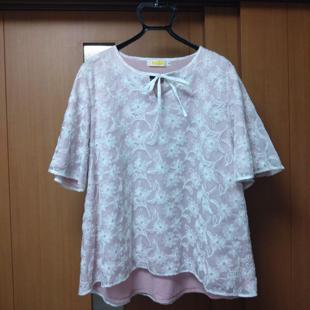 フェイラー　ホワイトマーガレット　トップス　桜色　Mサイズ