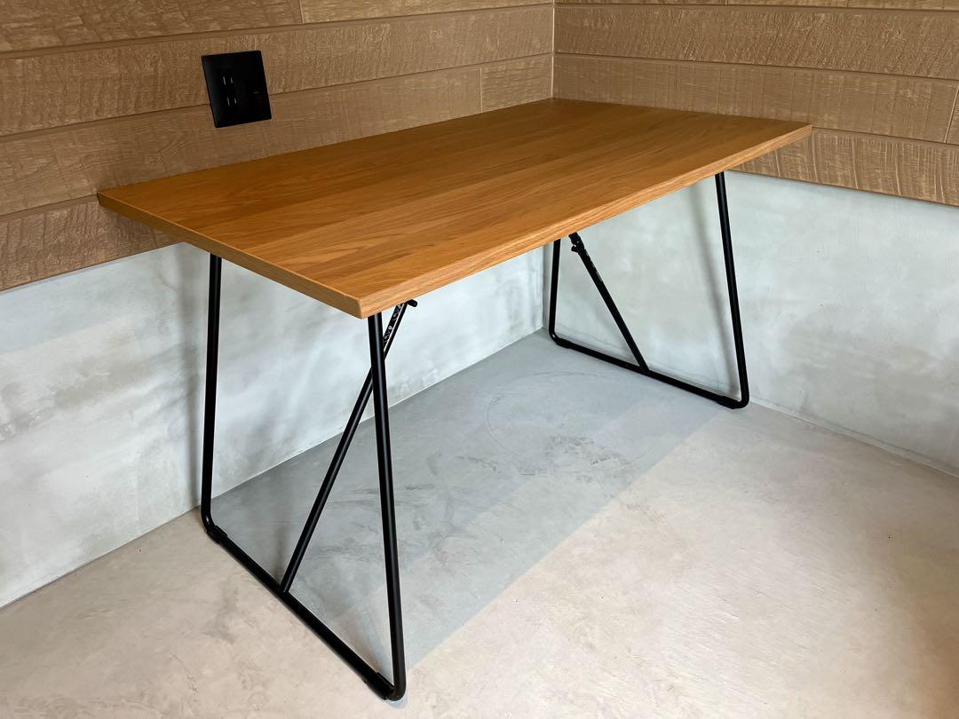無印良品】木製折りたたみテーブル オーク材付板 幅120cm - メルカリ