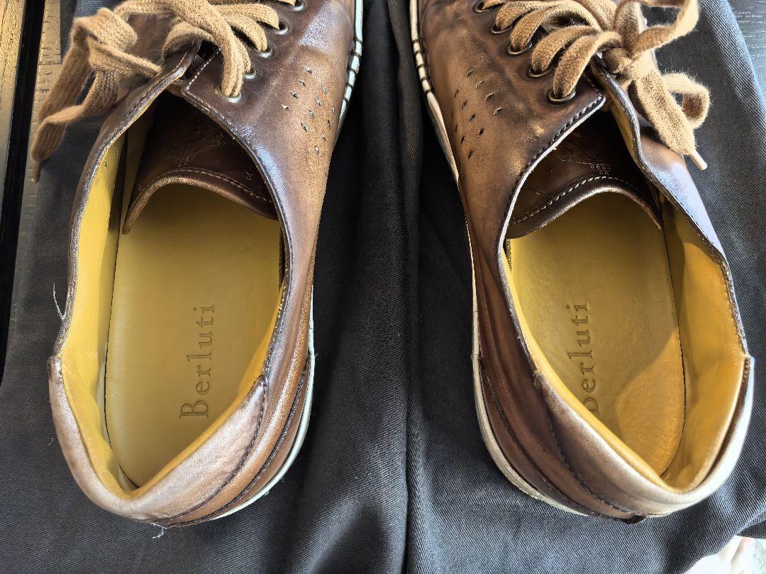Berluti ブラウン レザー スニーカー playtime 10.5 - メルカリ