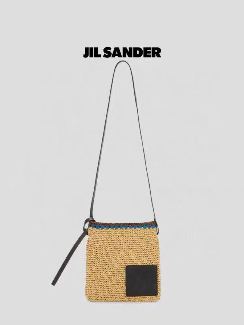 JIL SANDER女性用編み込みストローバッグショルダーバッグ 画像3