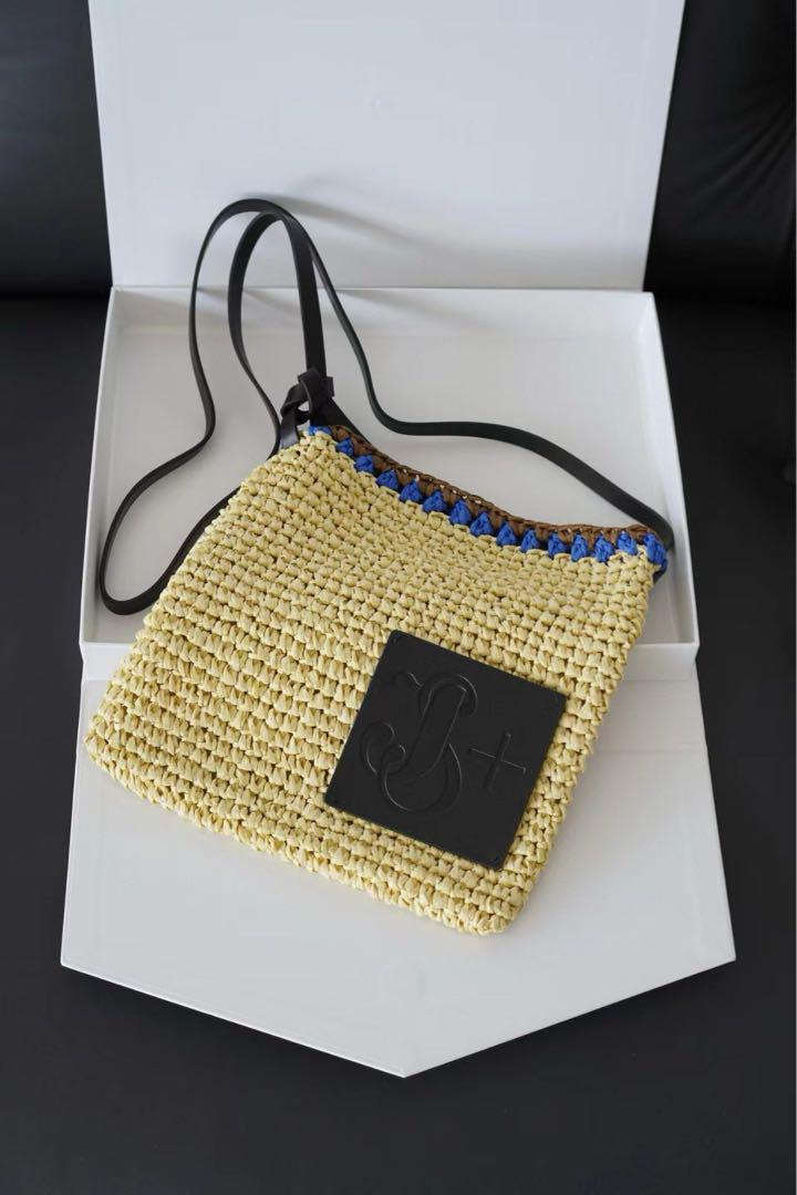 JIL SANDER女性用編み込みストローバッグショルダーバッグ 画像6