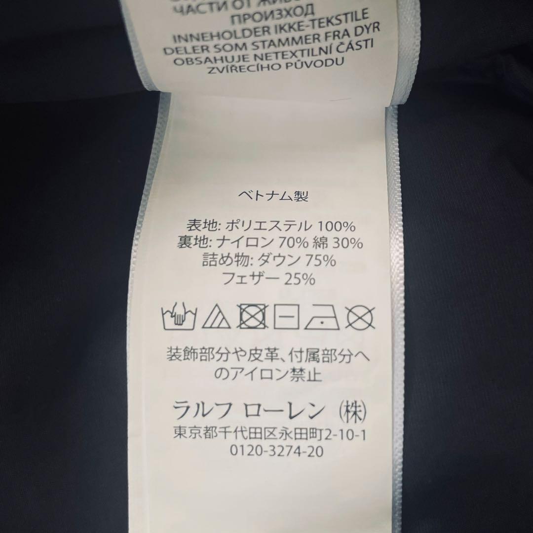 極美品✨ポロラルフローレン ポニー刺繍フード付ダウンベスト ロゴボタン 黒 XL
