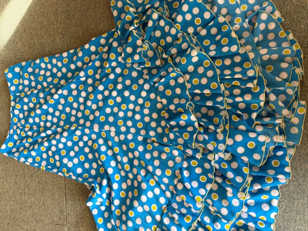 水玉模様 前上がりフラメンコファルダ 水玉模様 前上がりフラメンコファルダ