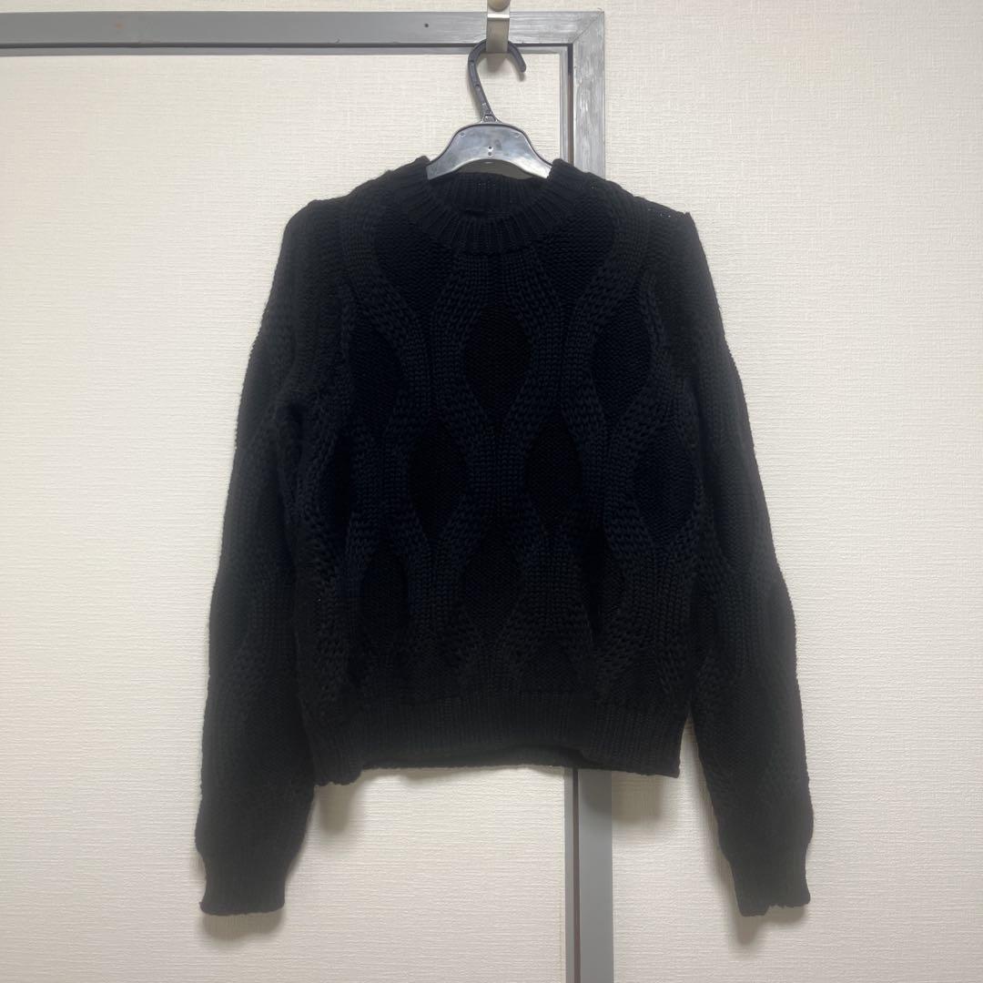 roberto collina 黒 ケーブルニット セーター