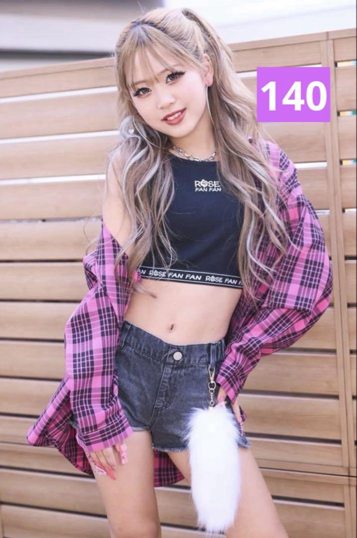 新品未使用　♡ローズファンファン♡ チェックシャツ　140 ららちゃんコラボ