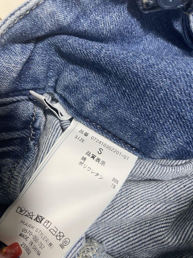 【美品】GYDA BACKリボンデニムロンパース