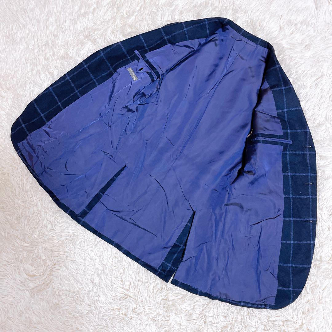 BEAMS F テーラードジャケット ウインドウペン チェック ネイビー M