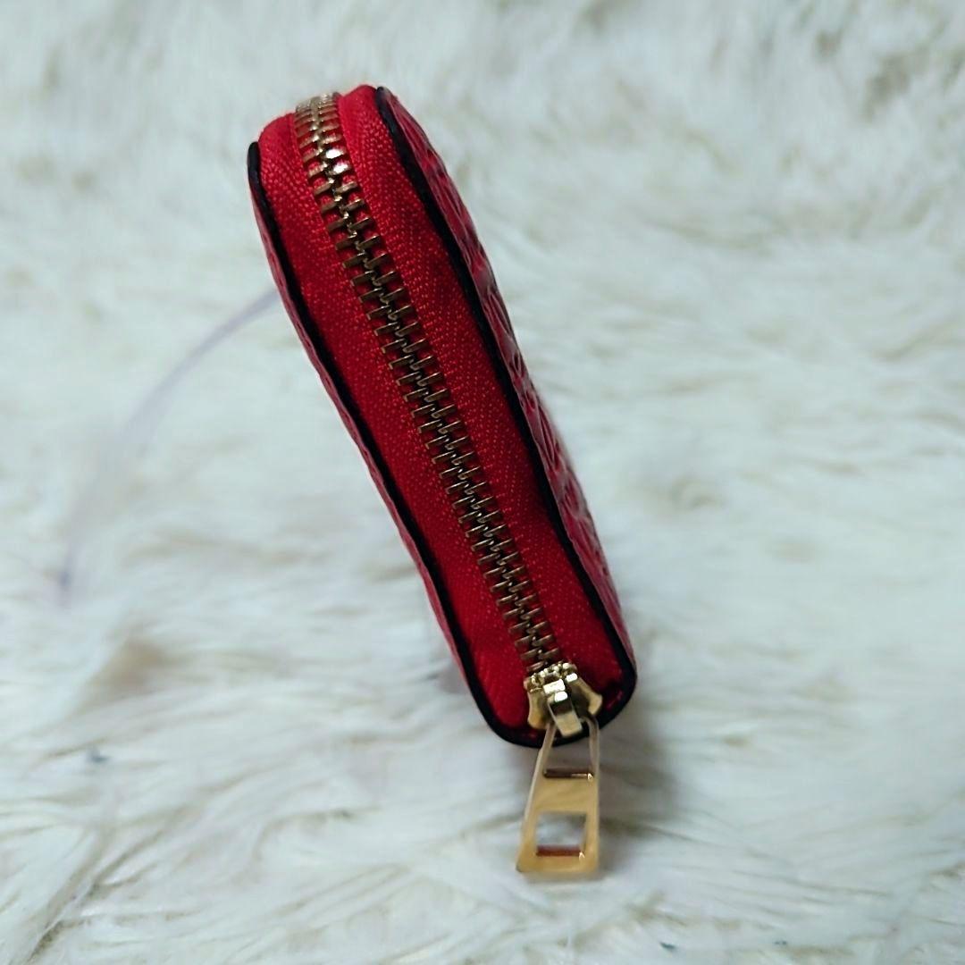 良品 ✨️ LOEWE リピートアナグラム ウォレット 赤 ラウンド