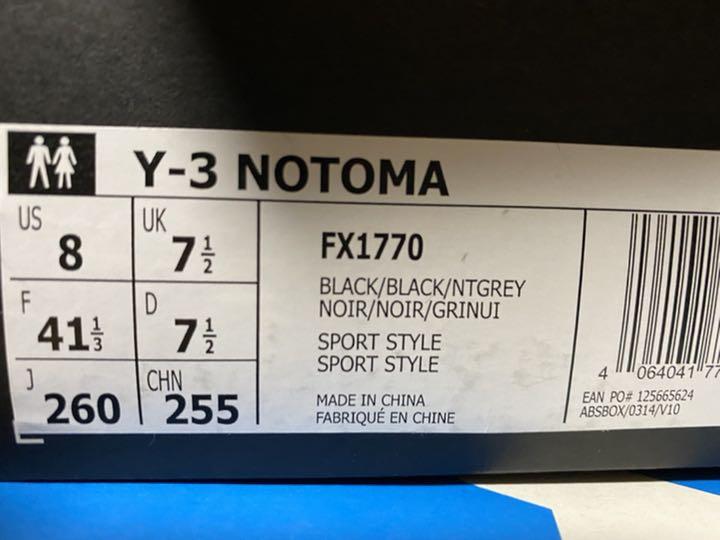 Y-3 Notoma Black 26cm rxfko-m53624710045 定番正規店