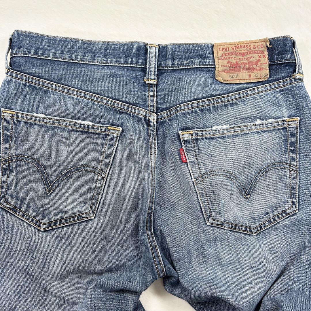 b1137【Levi's】501XX　木村拓哉モデル　ダメージ加工　鬼ヒゲ　32