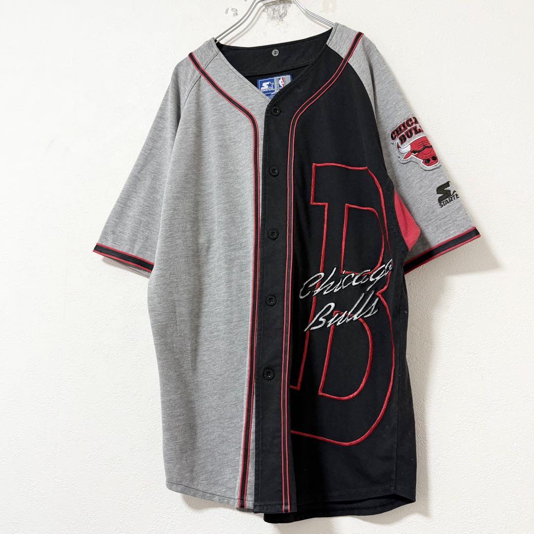 90sビンテージ★スターター×NBA BULLS/ブルズ★ベースボールシャツ★M