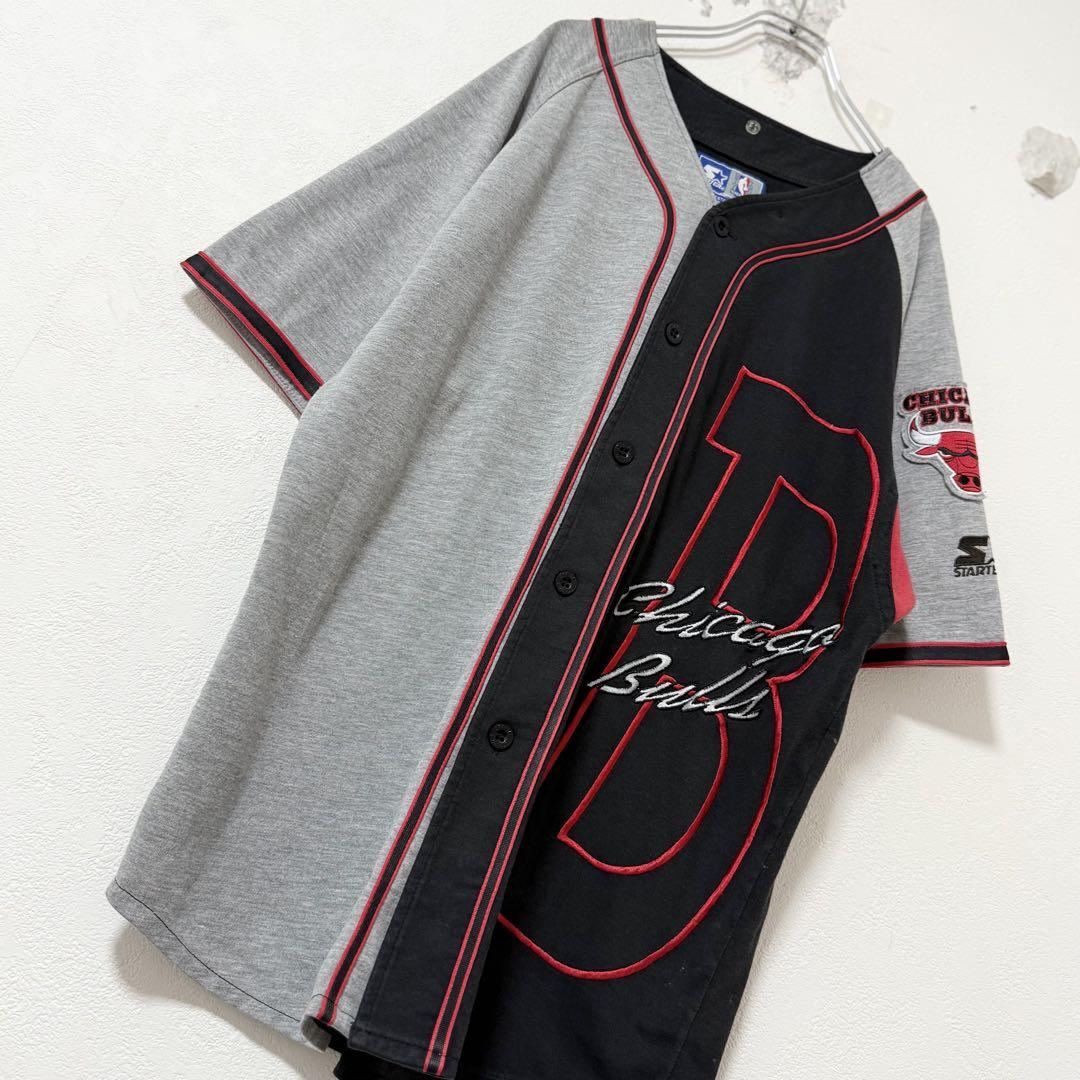 90sビンテージ★スターター×NBA BULLS/ブルズ★ベースボールシャツ★M