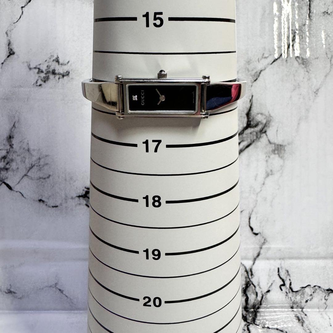 GUCCI 1500L 1Pダイヤ バングル ウォッチ レディース 稼動品