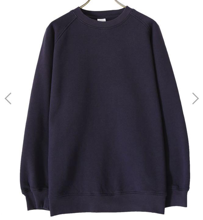 【★安心の定価販売★】 21AW COMOLI コットン吊り裏毛 フェードネイビー クルーネック トップス