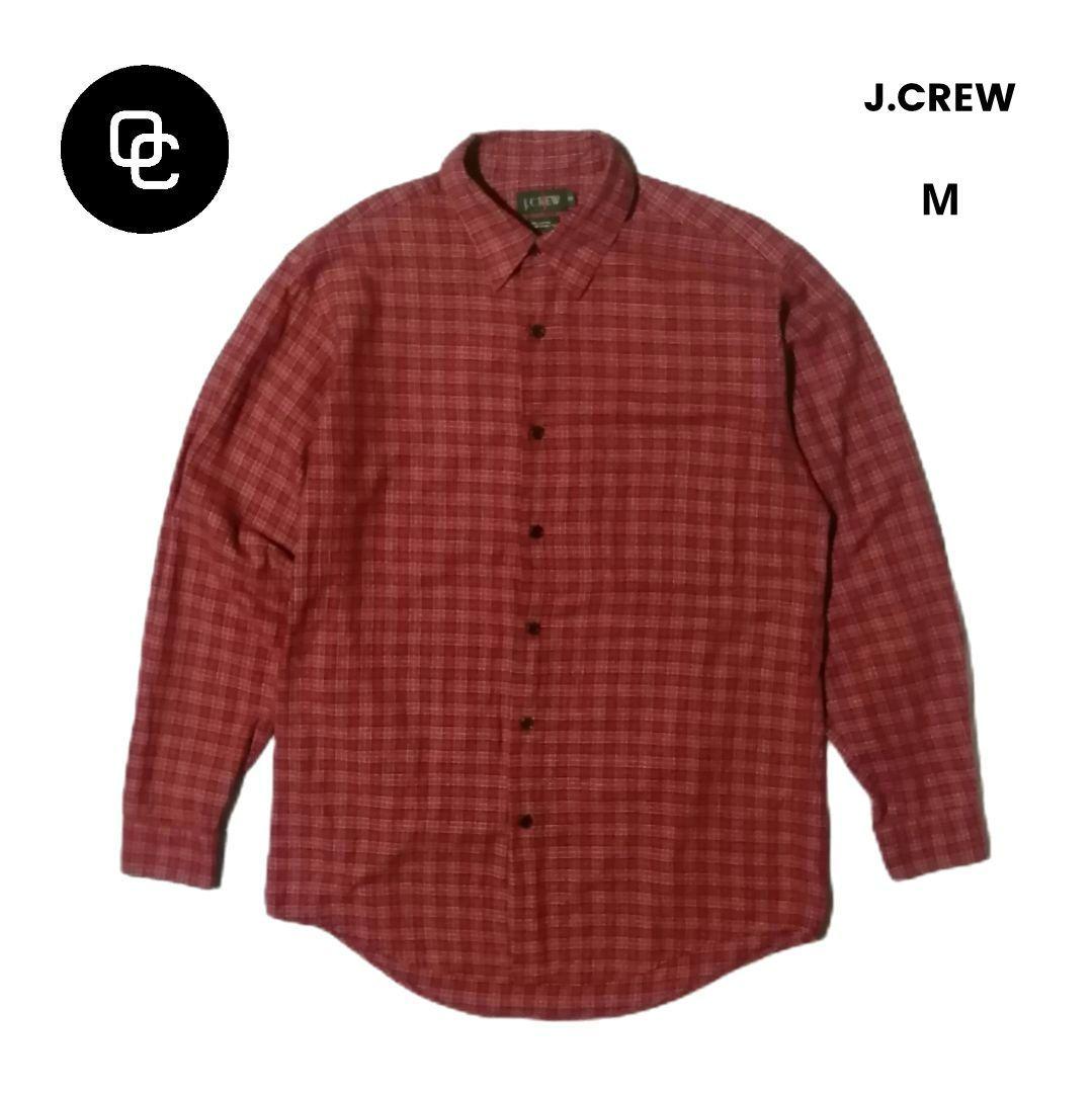 【美品】90s J.CREW ジェイクルー 巨人タグ 長袖チェックシャツ 橙 M