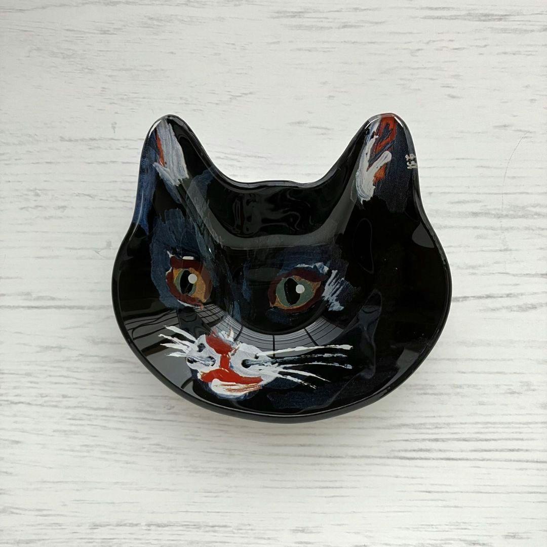 新品ナタリーレテガラス プレートボウル黒猫ねこネコキャット猫