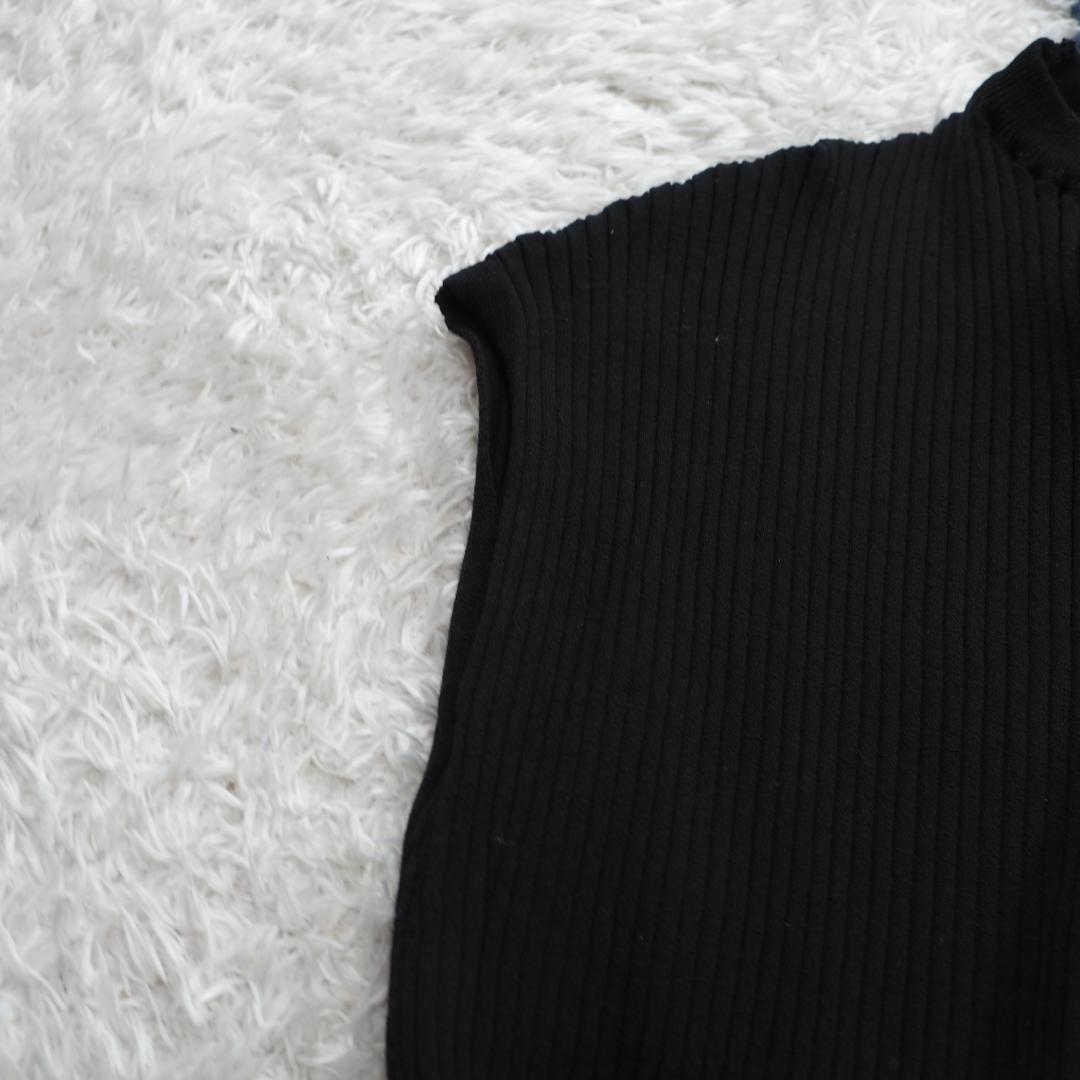 G4164*カプリシューレマージュ☆ノースリーブ☆ニット☆セーター☆黒ブラック