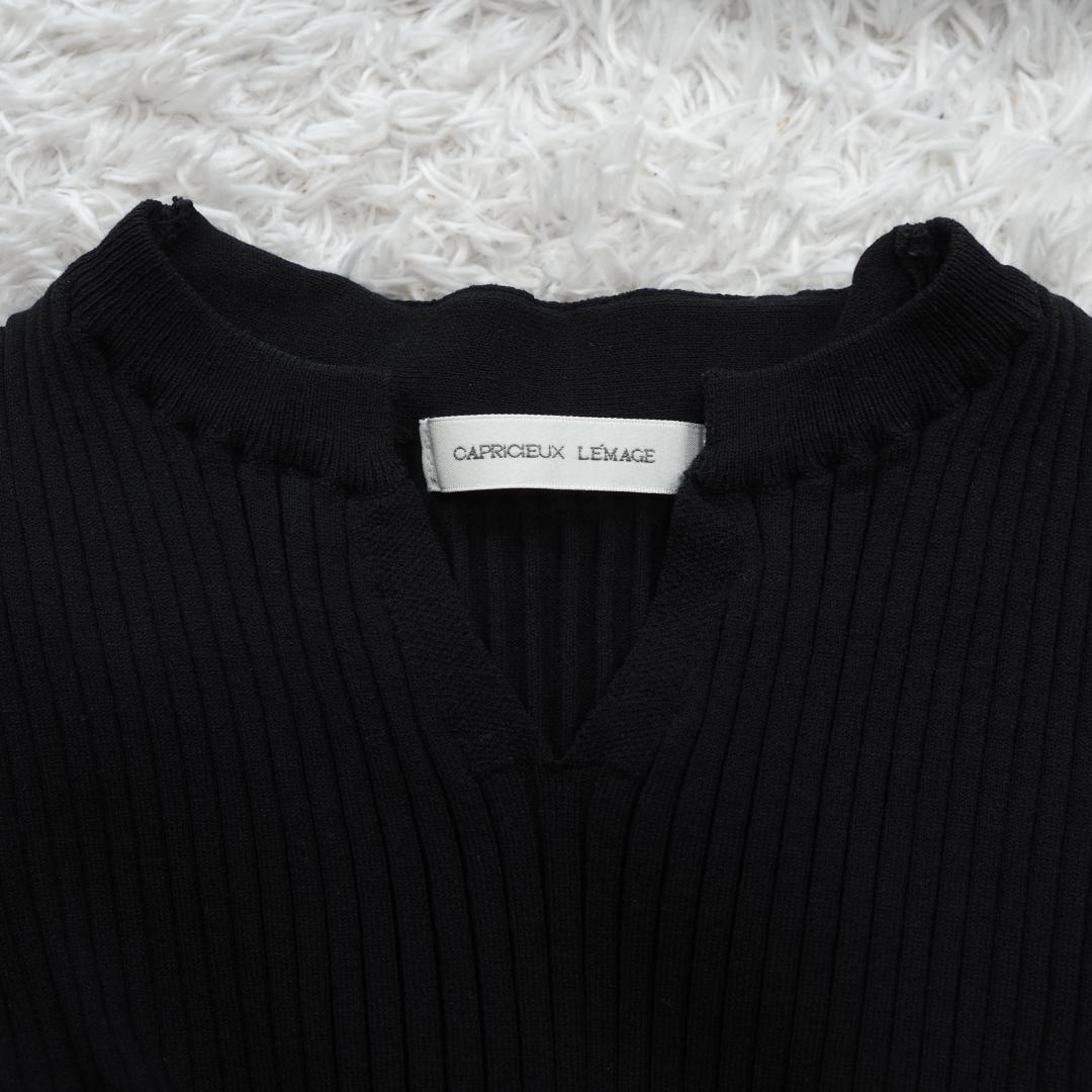 G4164*カプリシューレマージュ☆ノースリーブ☆ニット☆セーター☆黒ブラック