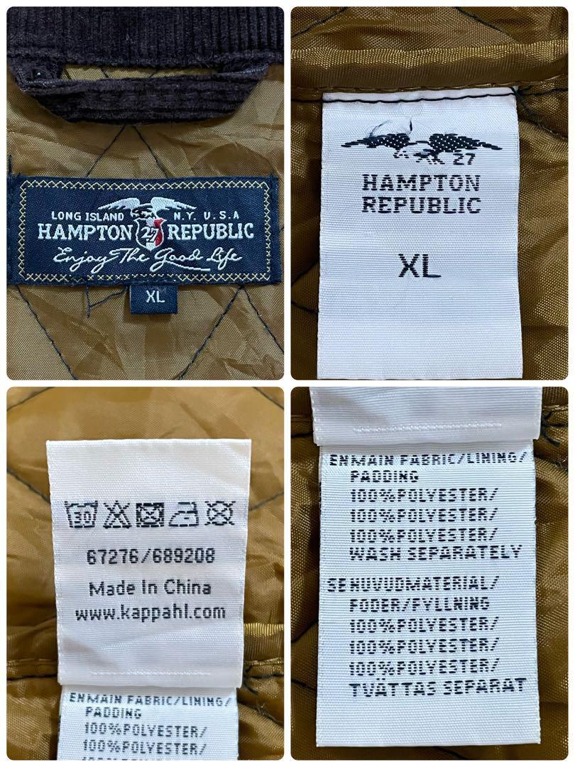 ハンプトンリパブリック　キルティングジャケット　ビッグシルエット　ネイビー　XL