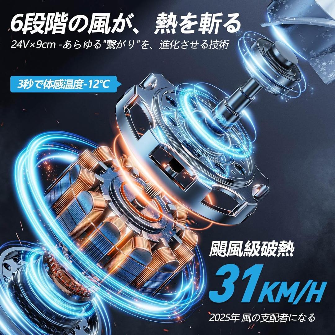 ファンバッテリーセット 24V 空調用 作業服用 高出力 ファン2個 新品