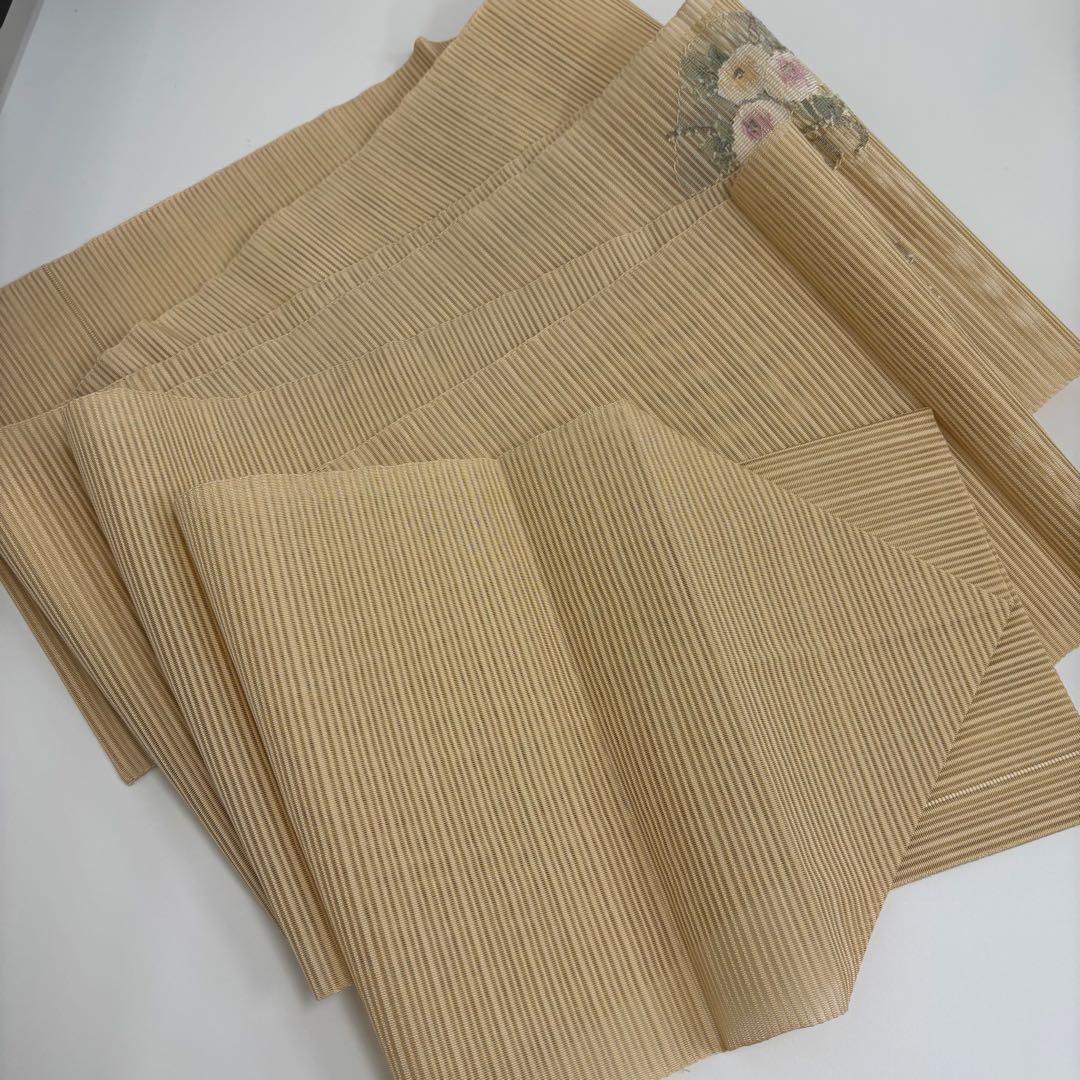 夏帯 名古屋帯 絽綴れ 美しい花織出し 八寸 正絹 AO-4933