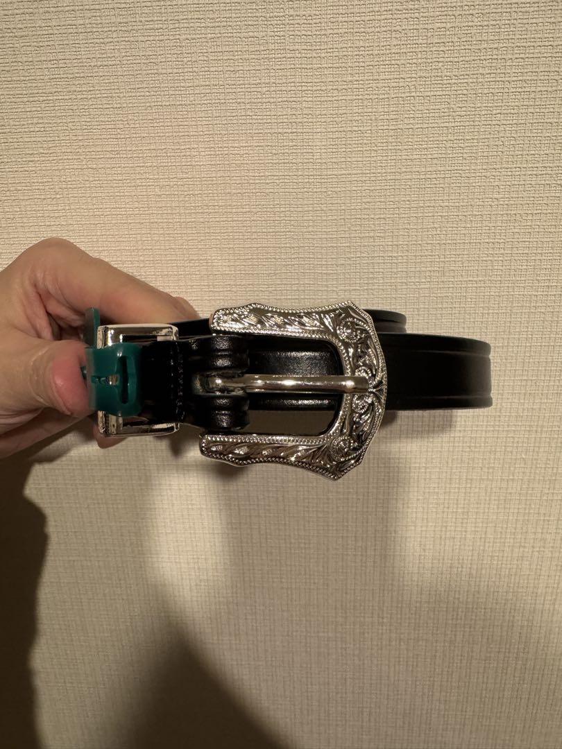 TORY LEATHER 28インチSilver Buckle レザーベルト