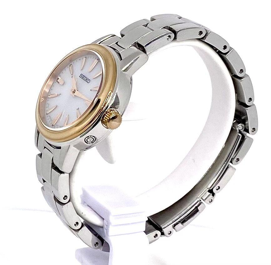 SEIKO　セイコー　電波ソーラー　レディス　腕時計　軽量　耐磁　コンビカラー SEIKO セイコー 電波ソーラー レディス 腕時計 軽量 耐磁 コンビ