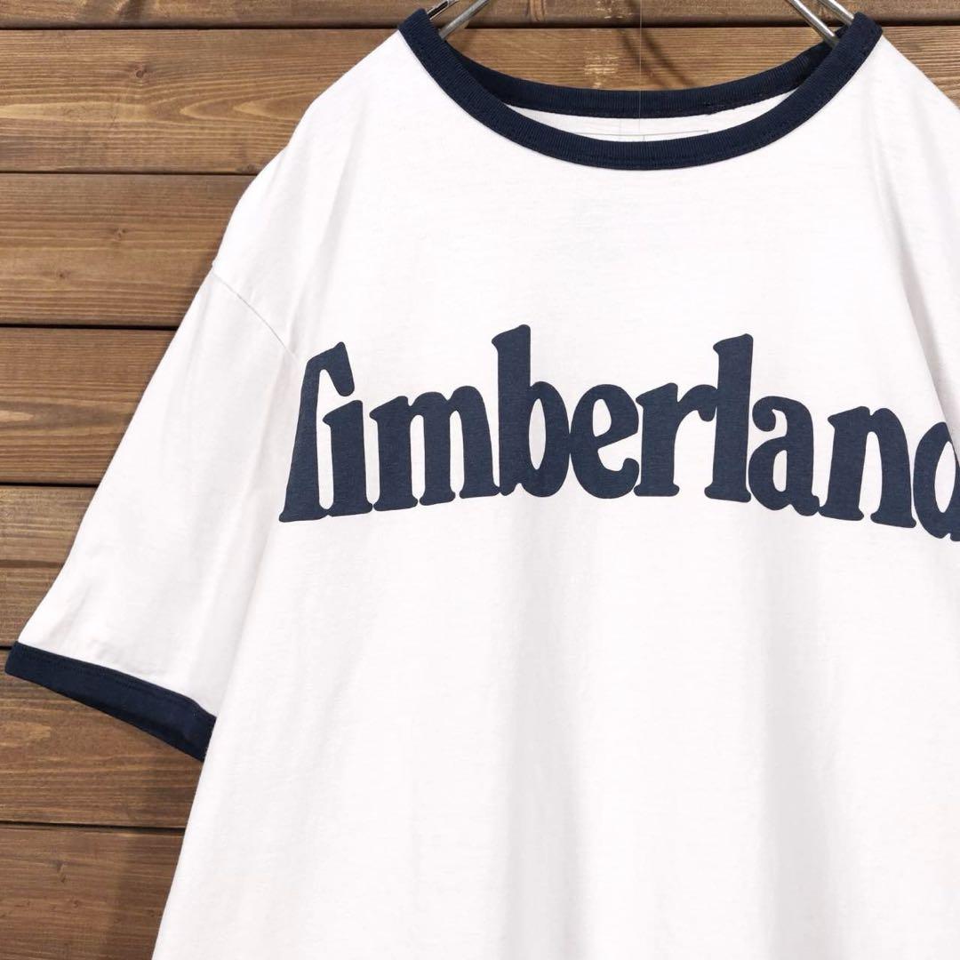 【Timberland】半袖 ロゴ Tシャツ ホワイト / 送料無料 Timberland tシャツ 「ヴィンテージ古着」80's
