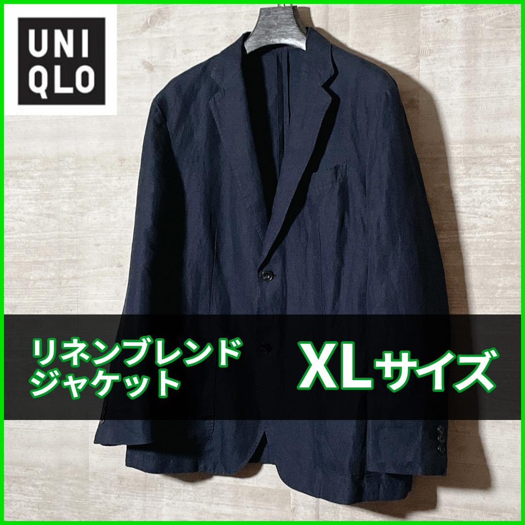UNIQLO リネンブレンドジャケット　ブルー　Lサイズ 新品 UNIQLO リネンブレンドジャケット ブルー Lサイズ 新品 - メルカリ
