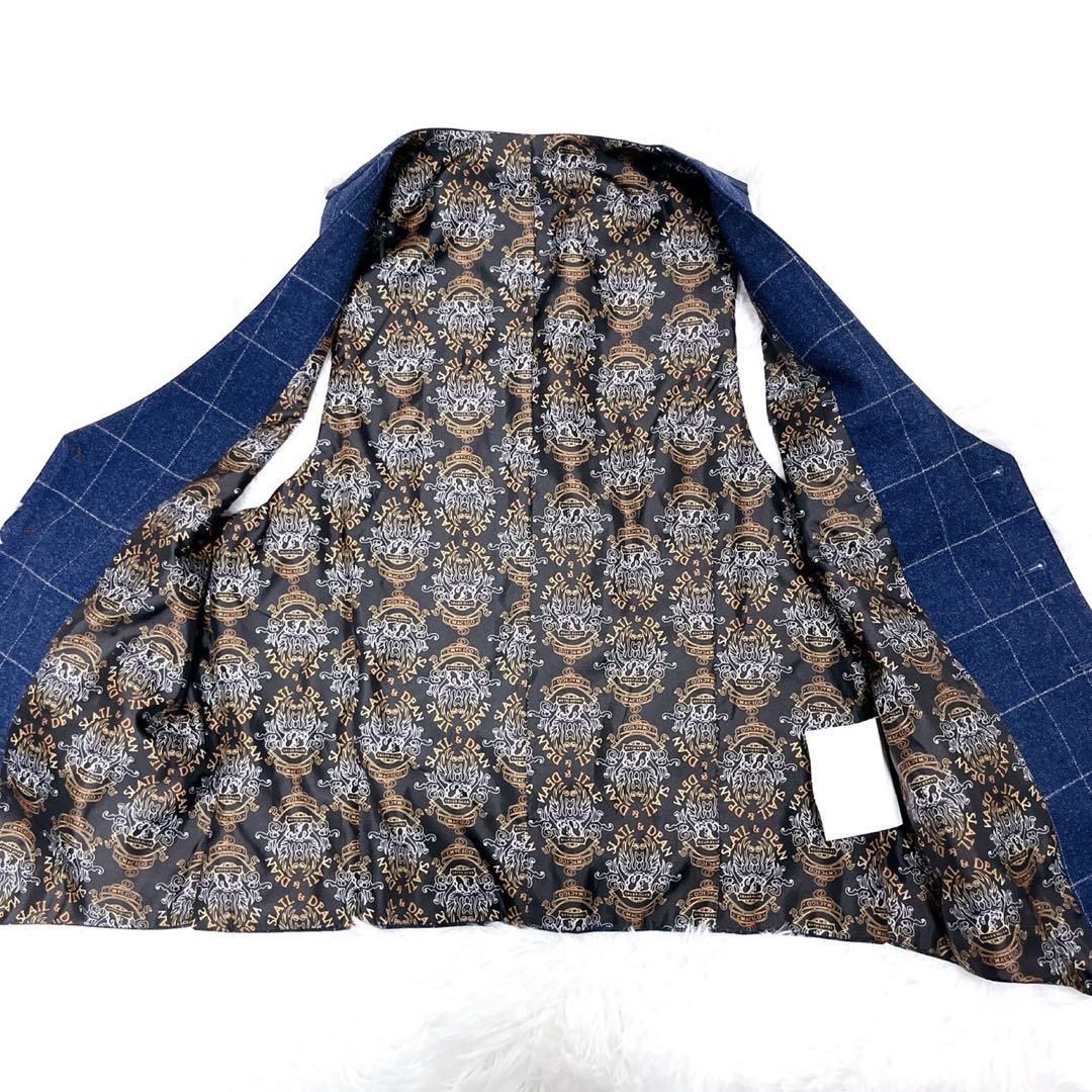 美品 SLATL & DEAN 3ピース セットアップ ネイビー チェック 派手