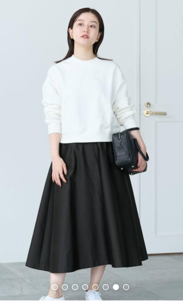 【IENAイエナ】＆NAVY ポリエステルシルクフレアスカート