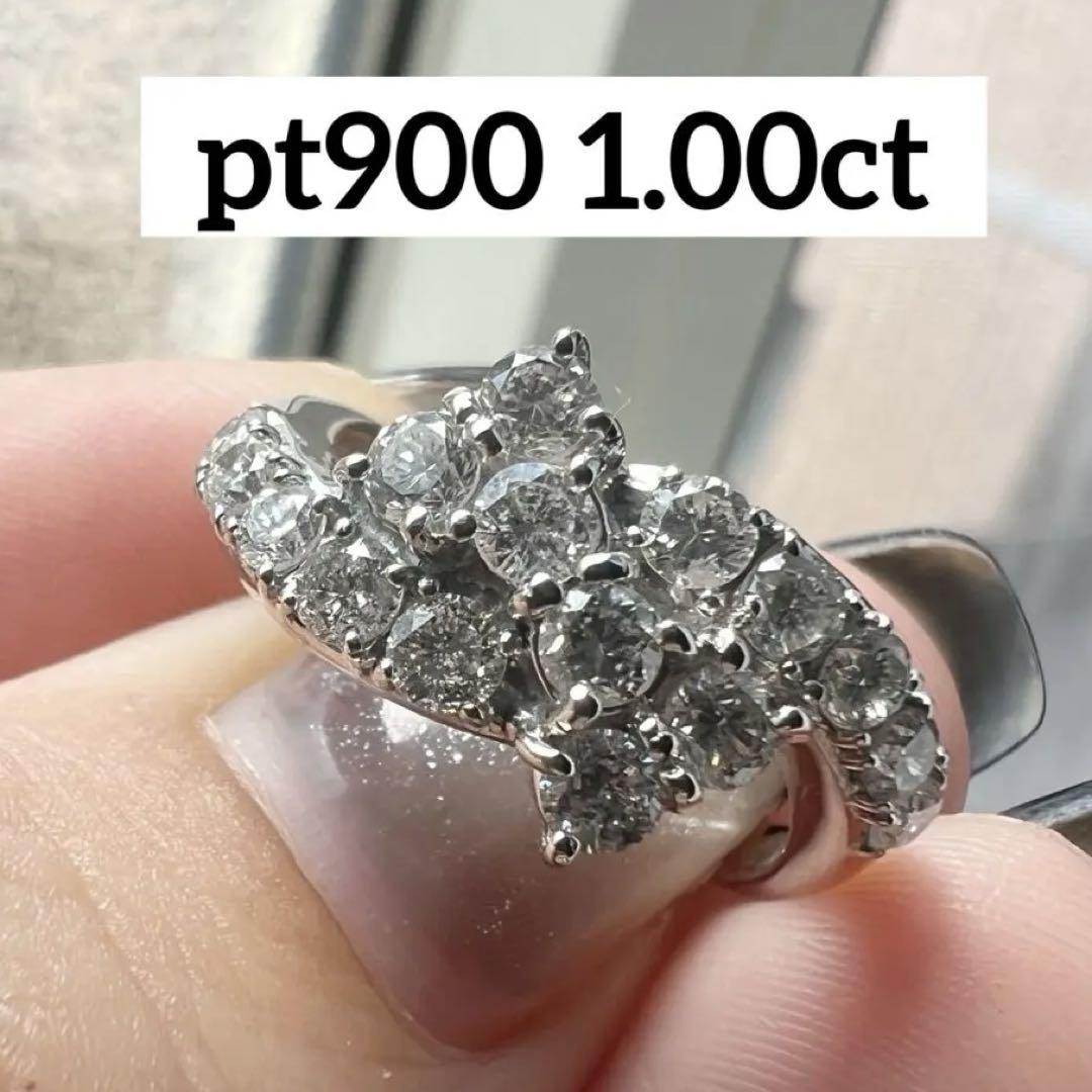 美品★pt900 1.00ct ダイヤモンドリング プラチナ 10号