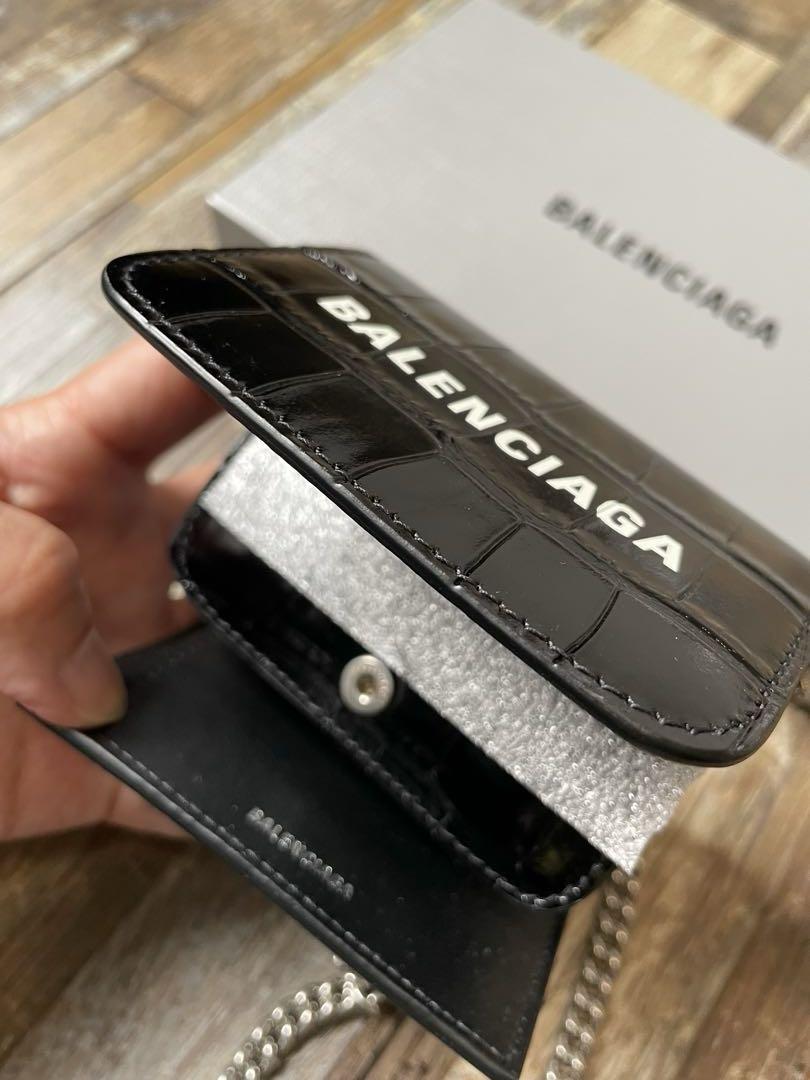 21ss「BALENCIAGA」BLACK Mini Chain Wallet